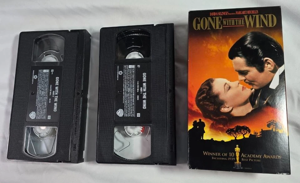 Gone With the Wind 2-Tape VHS Set 1939 Warner Bros Clark Gable - Image 3 of 4