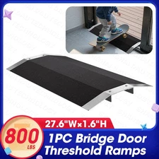 VNN 27.6"Wx1.6"H Wheelchair Ramp Bridge Door Threshold Ramp Black Aluminum 800LB