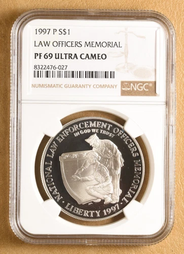 1997 P Law Officers Memorial Commemorative Silver Dollar NGC PF 69 Ultra Cameo