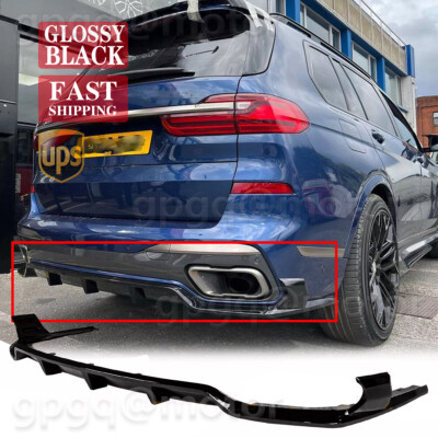 For BMW X7 G07 M Sport 19-2025 Gloss Black Rear Bumper Diffuser W/ Corner Aprons