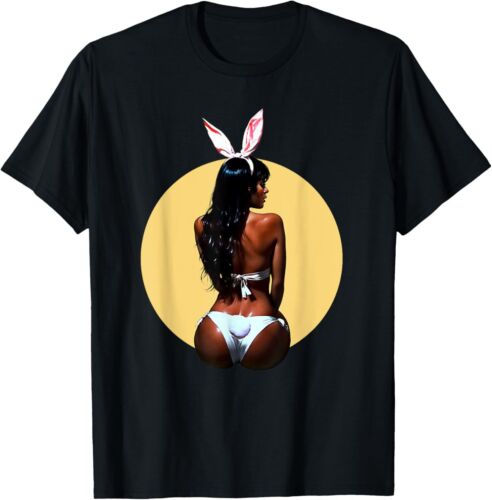 Sexy Camiseta Pin-Up Piel Marrón Conejito de Pascua Niñas De Colección Hombres Mujeres - Imagen 1 de 3
