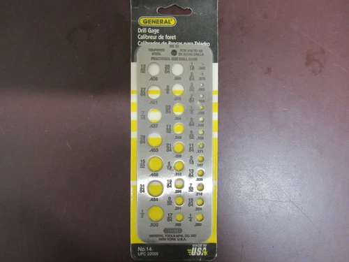 General No. 14 Fractional Size Drills Gage, Vintage/Made in USA, New, I#G4