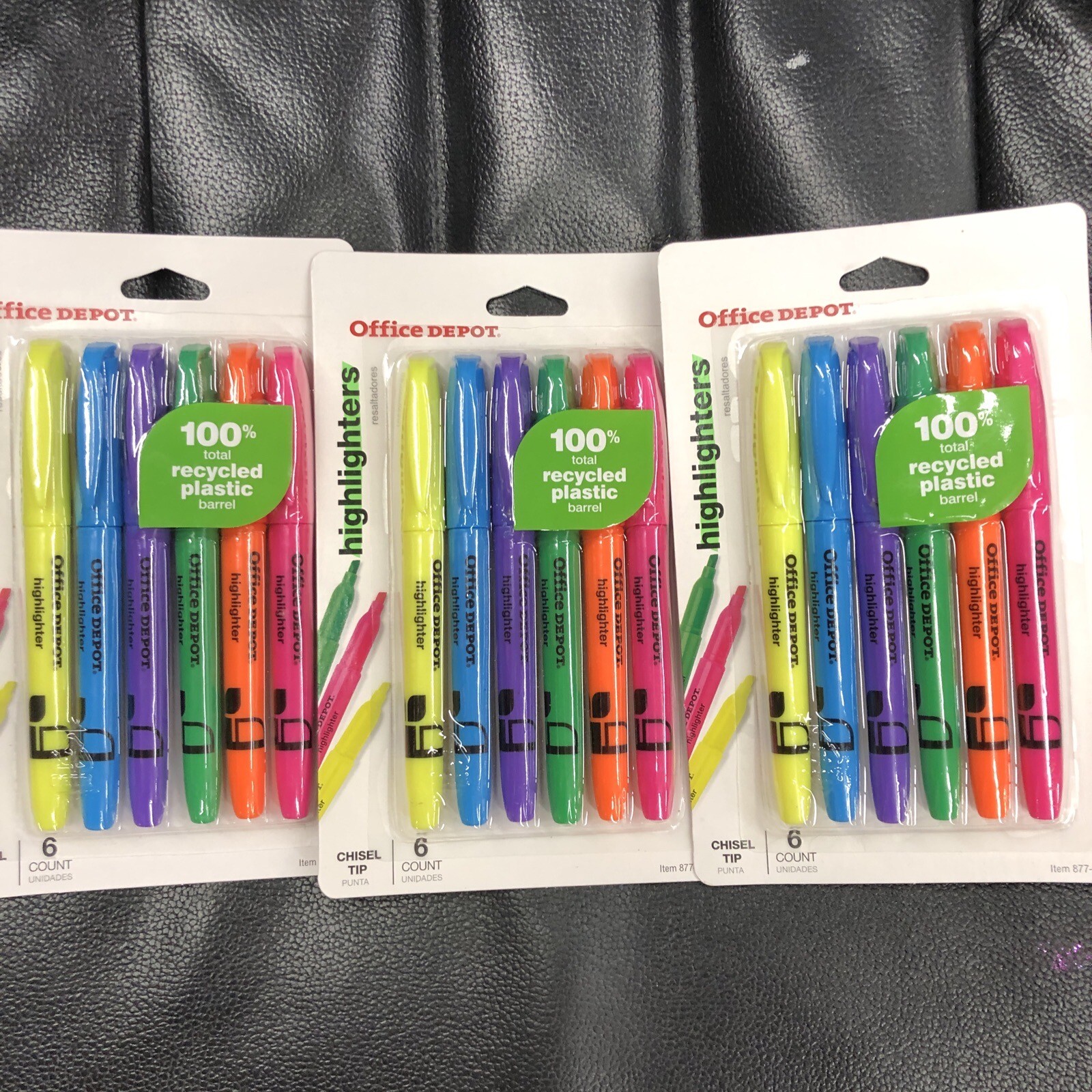 S 100% Recycled 3packs Of 6 Assorted Color W2
