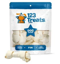 Rawhide Bones 5-6" | 100% Natural Beef Hides Chews | Dog bones by 123Treats