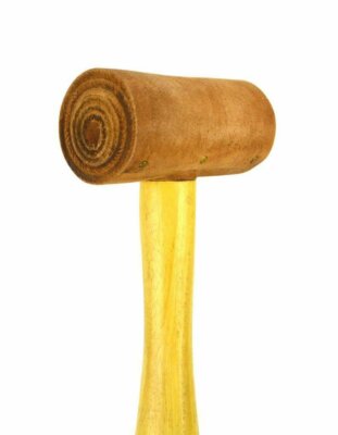 1-1/2'' Extra Soft Non-Coated Natural Rawhide Mallet Non-Marring Jewelry Hammer