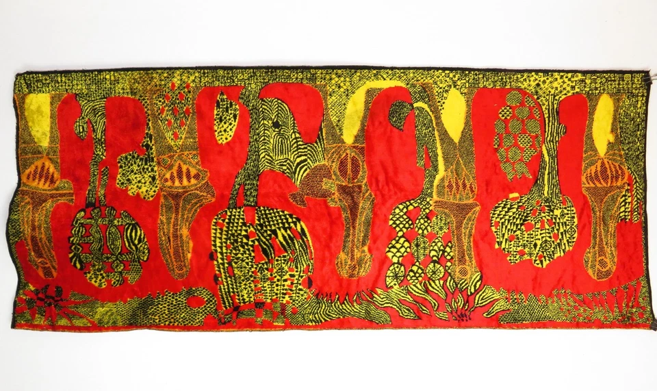 VTG Mid Century EASTERN EUROPEAN ABSTRACT ART TAPESTRY Textile RUG Space Age MOD - Image 3 of 4