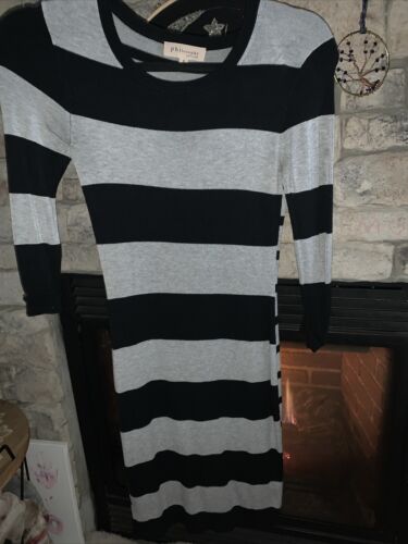 Philosophy Size Small Sweater Dress Gray And Black