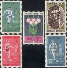 Tunisia 1960 Olympic Games/Sports/Cycling/Tennis/Basketball 5v set (s5412h)
