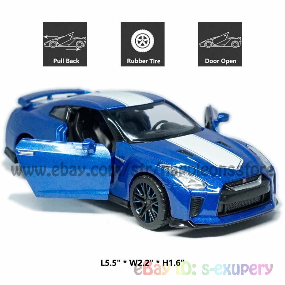 1:32 Nissan GTR R35 50 Aniversario Modelo Coche Diecast Juguete Vehículo Niño Regalo Azul Foto 2 de 4