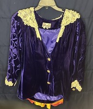 Dance Jacket Purple Velvet White Ribbon Trim Ballet