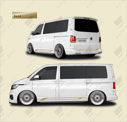 Fits VW T5 T6 Transporter SWB - Full Van Decal Stripe Kit with Both Sides + Rear - Picture 14 of 18