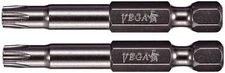 Vega T45 Torx Security Bits. Professional Grade Inch Hex Shank Torx T45 S2 Steel