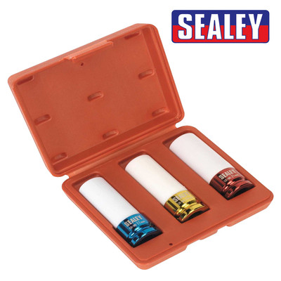 Sealey - SX031 Alufelge Chrom Molybdän Schlagschrauber Steckschlüsselsatz 3 Stck. 1/2'' Sq Antrieb