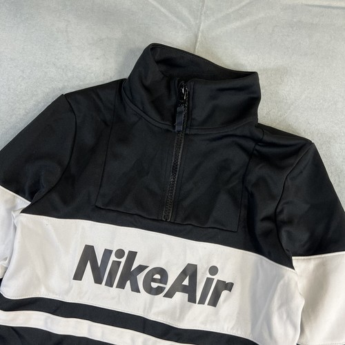 Nike Air Tracksuit Jacket Kids Boys Medium Black 1/4 Zip Sweatshirt Spell Out - Picture 2 of 7