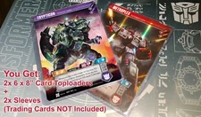2-PACK Transformers TCG Fort Max Metroplex Omega Titan 6x8 Toploaders + Sleeves