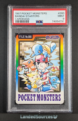 PSA 9 Bandai Starters Carddass 1997 File No.000 Japanese Pokemon