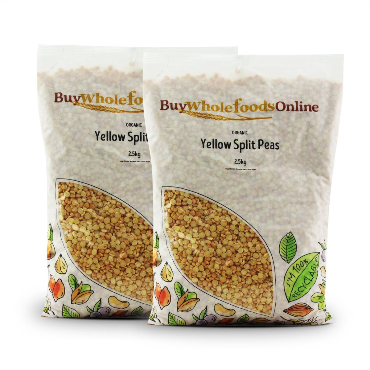 Organic Yellow Split Peas 5kg | BWFO | Free UK Mainland P&P