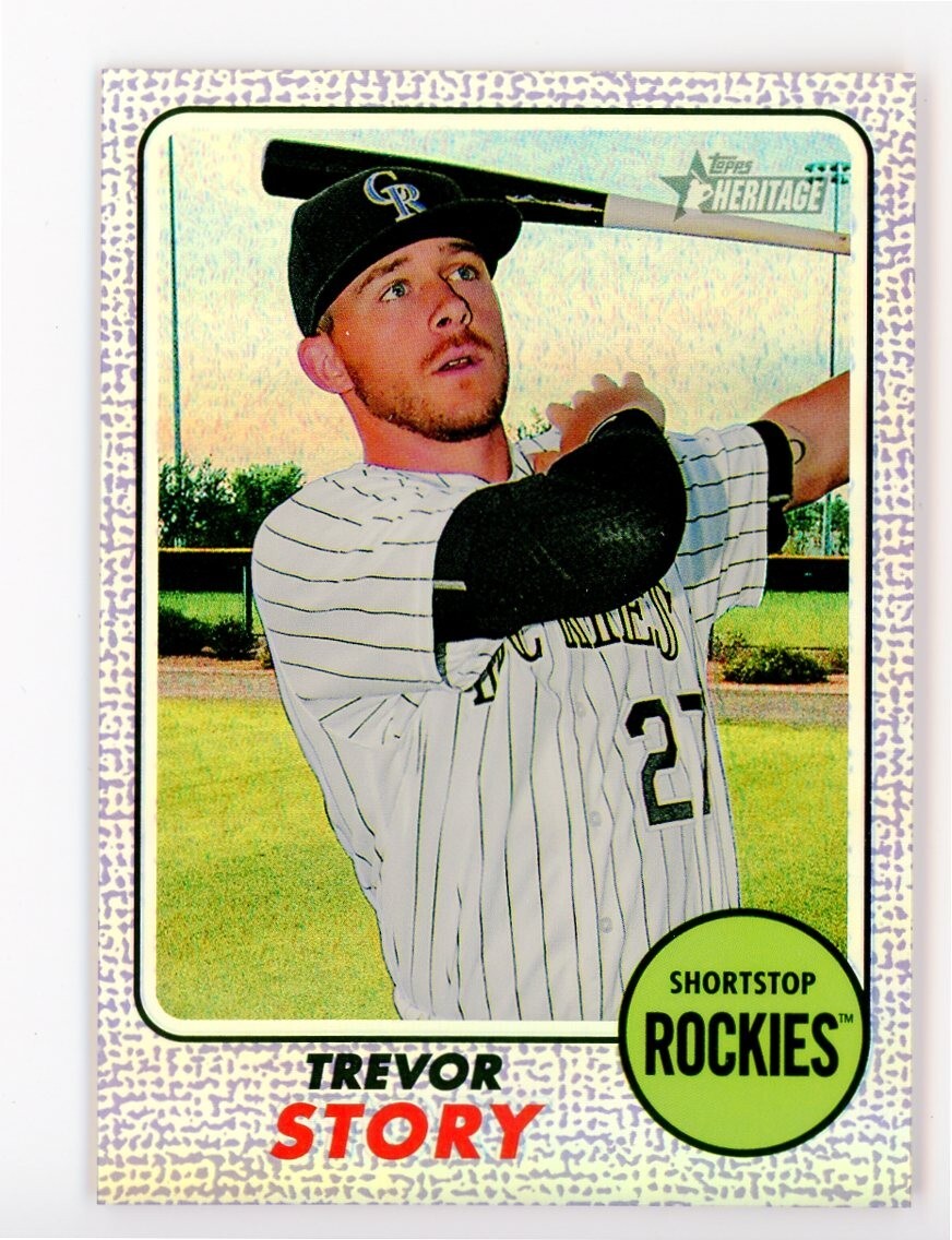 G156 TREVOR STORY 2016 TOPPS HERITAGE CHROME PURPLE REFRACTOR #443 ROCKIES