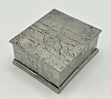 Arte Italica Crocodile Embossed Pewter Lidded 3" Box, Artisan ITALY Trinket