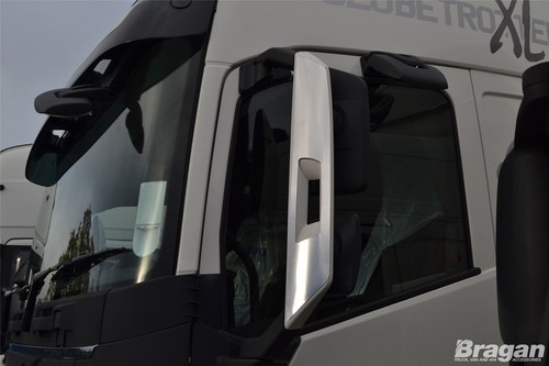 Side Mirror Covers To Fit Volvo FH5 Globetrotter XL 2021+ Stainless Steel Chrome - Picture 2 of 3