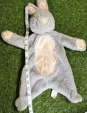 Kellytoy Flat Bunny Baby Lovey Plush Crinkle Rattle Gray Pink Soft 17