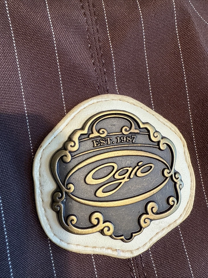 Bolso de Mano Hobo de Hombro Ogio Mildred Bordado Marrón/Verde Azul De Colección Foto 2 de 4