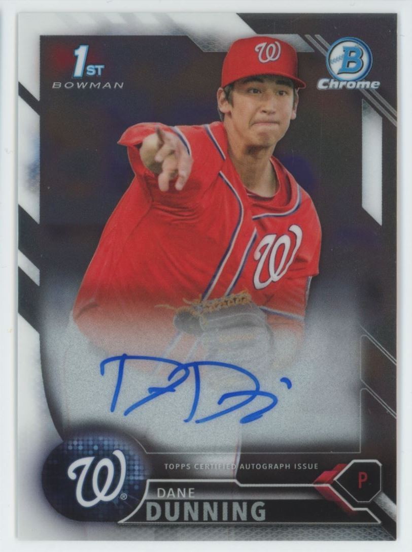 2016 Bowman Draft Chrome 1st Dane Dunning Auto Nationals #CDA-DD C07