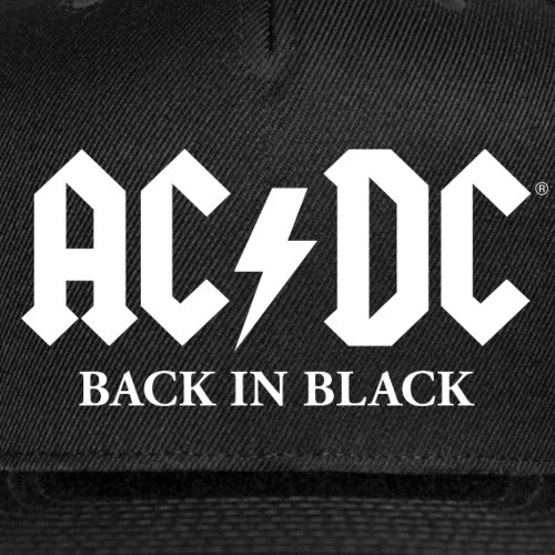 AC/DC Back In Black Album White Logo Snap-back Baseball Cap, One Size, black - Picture 2 of 4