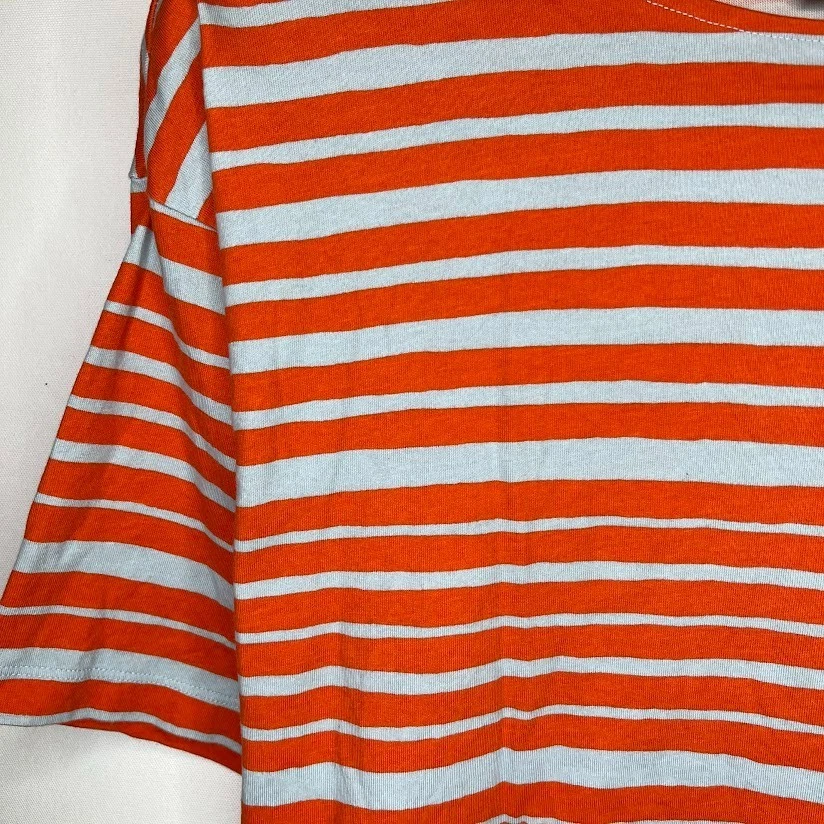 Camiseta Uniqlo Marimekko Naranja Gris Rayas Para Mujer’s M Informal Calce Suelto Foto 3 de 4