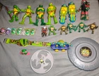 Collection of Vintage Teenage Mutant Ninja Turtles Action Figures, Accessories,