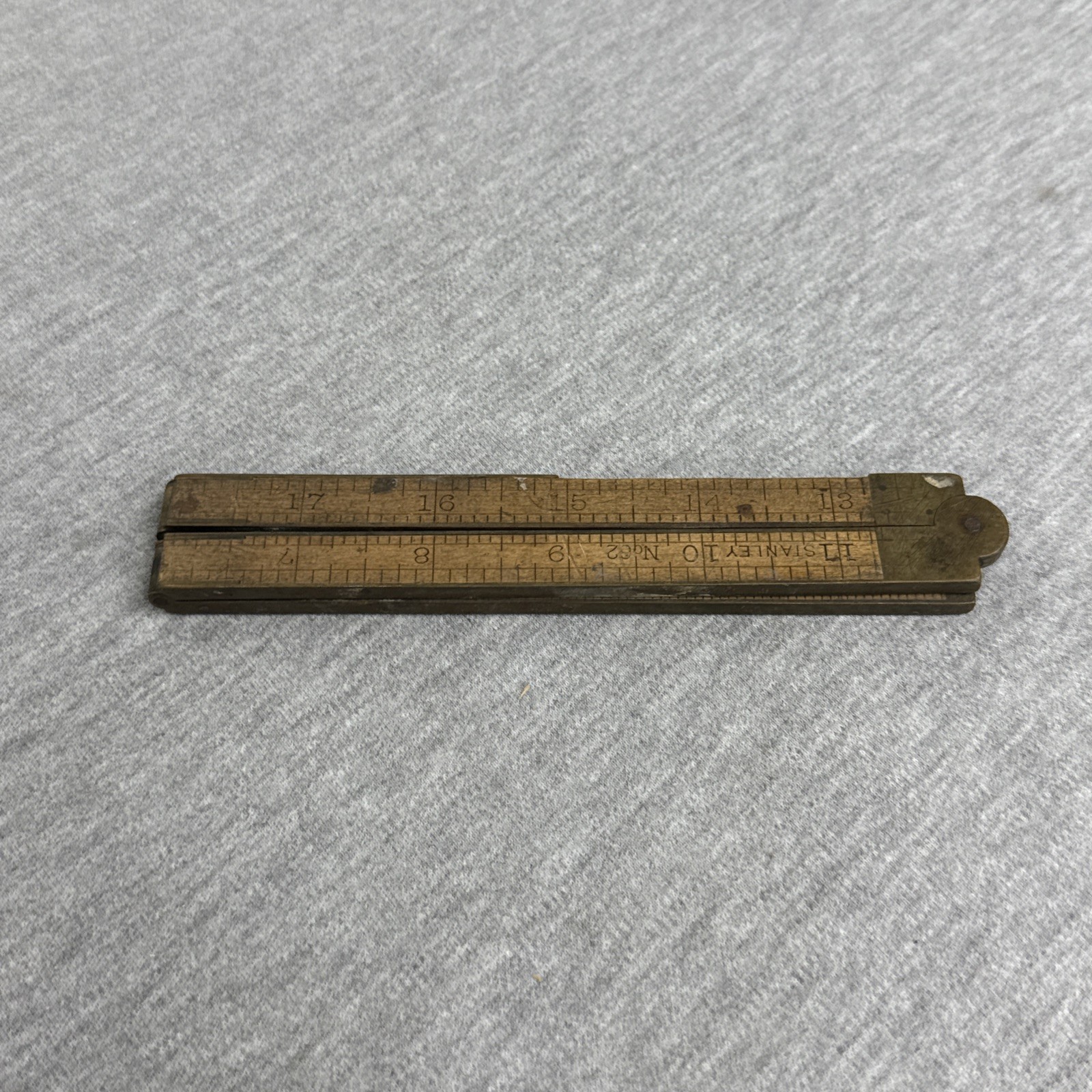 VTG Stanley Rule & Level Co No 62 Folding 24" 4 Fold Boxwood & Brass Ruler USA