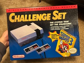 Nintendo NES Challenge Set console videogioco con scatola Super Mario Bros 3