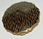 Vintage Stratton Cosmetic Compact Vanity ~ Black & Gold Colored Pattern