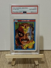 STAN LEE 1990 IMPEL MR. MARVEL UNIVERSE AUTO SIGNED ROOKIE CARD #161 PSA