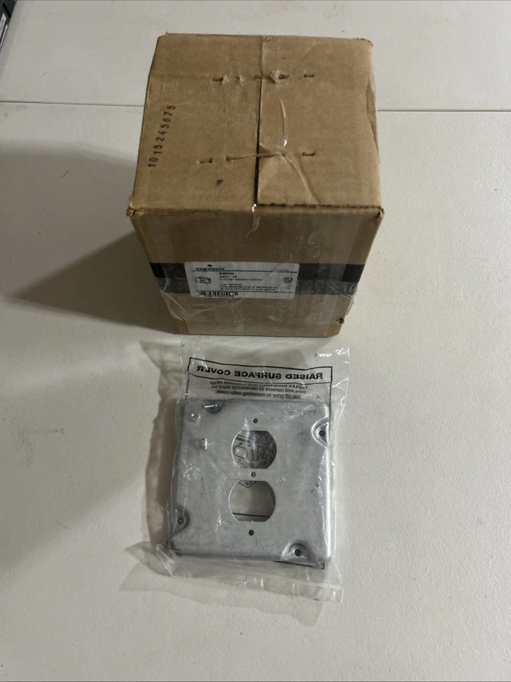 Emerson 8491N 4-11/16 Square Cover  1/2” Raised  Duplex Flush Receptacle, Qty:10 - Image 3 of 4