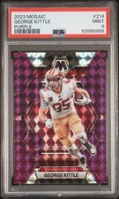 George Kittle Panini Mosaic No Huddle Purple numbered 30/49 214 NM PSA 9