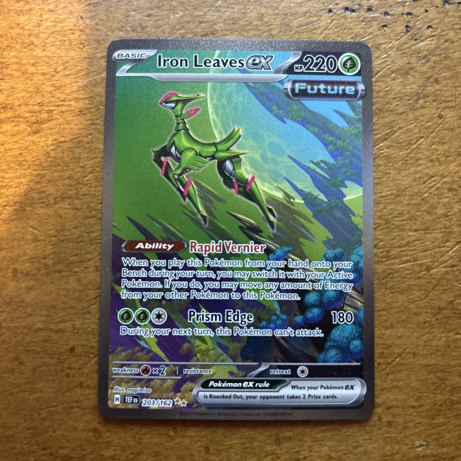 Iron Leaves EX 203/162 - Special Illustration Rare - Pokemon Temporal Forces NM