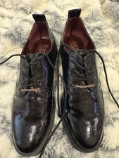 Franco Sarto Carey Oxford Shoe Women’s Size 8.5 Manmade Patent Leather Chain