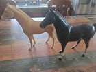 1960s MARX JOHNNY WEST SET OF TWO HORSES Vtg