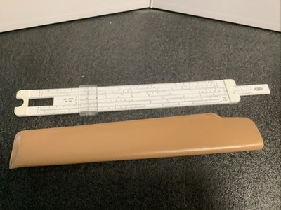 Vintage Accu Math No. 400  Slide Rule w/ Leather Pocket sleeve