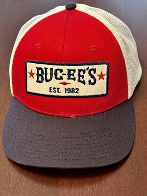 BUC-EE'S Hat Red Mesh Trucker Cap Est. 1982 Bucees Stretch Fit Buckeys