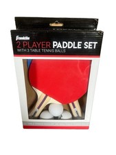 Franklin Table Tennis Player Set 2 Wood Core Paddles 3 Balls 40MM New