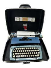 Smith Corona Typewriter Galaxie 12 Twelve XII Case 1970s Blue 