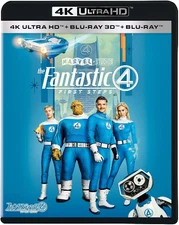 Fantastic Four First Steps 4K 3D Blu-ray Marvel Movie 3-Disc Box Set NEW