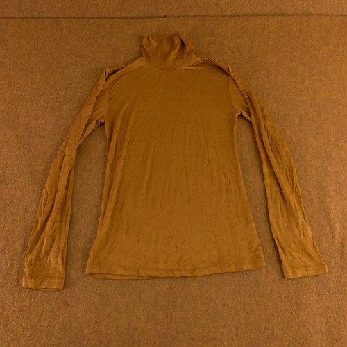 Active Basic Womens Small Brown Turtleneck Long Sleeve Pullover T-Shirt NWOT