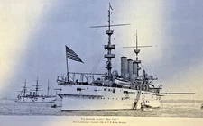 1890 Military Navy Modern Battleships War Ships illustrated