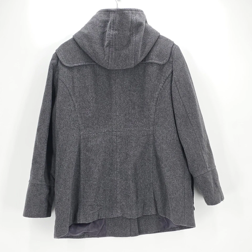 Abrigo de mujer St Johns Bay de lana camel cachemir con botones y cremallera con capucha Guisante XL Foto 3 de 4