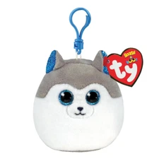 Ty Squishy Beanies 3" Key Ring Plush - New - Slush the Husky