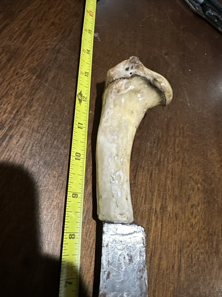 Cuchillo hecho a mano de colección Tramontina Brasil 13” hoja fija general 8” mango ciervo Foto 3 de 4