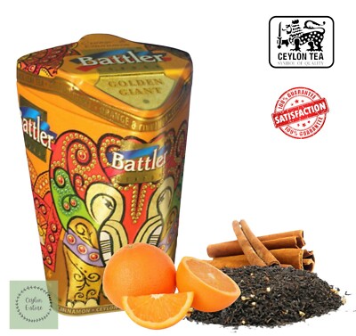 Ceylon Tea Orange and Cinnamon Loose Leaf Pure FBOP Flavored Black Tea 100g Tin